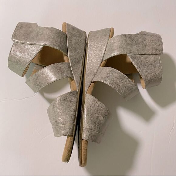 Rockport Comfort Women's Metallic Low Wedge Strappy adjustable Sandals 9 - Picture 10 of 14